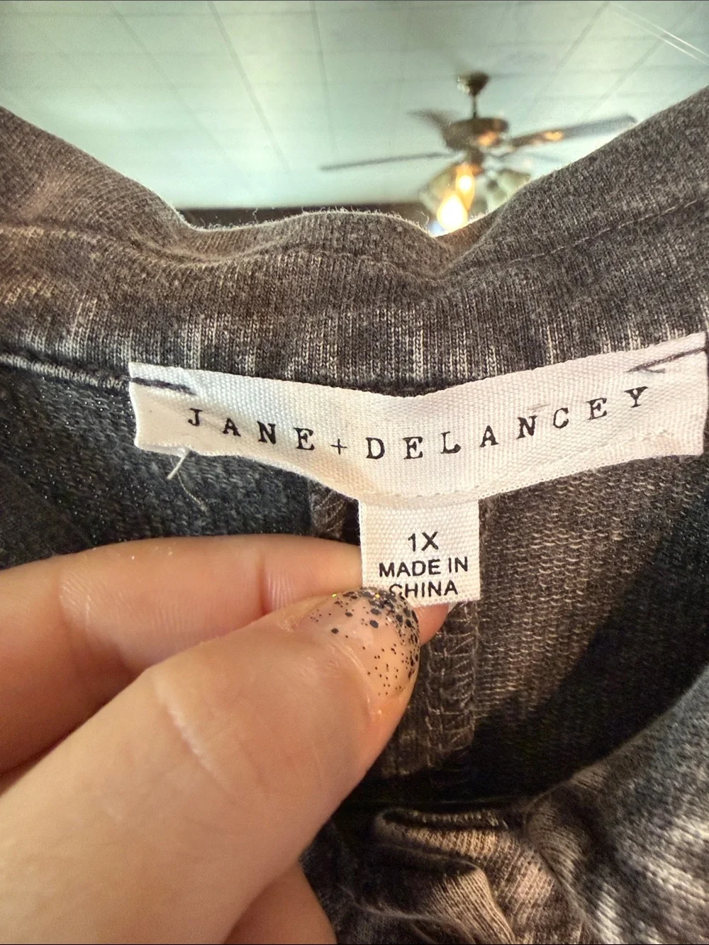 Jane + Delancey Grey Acid Wash Short Sleeve Button Down Shirt 1X Relaxed Fit